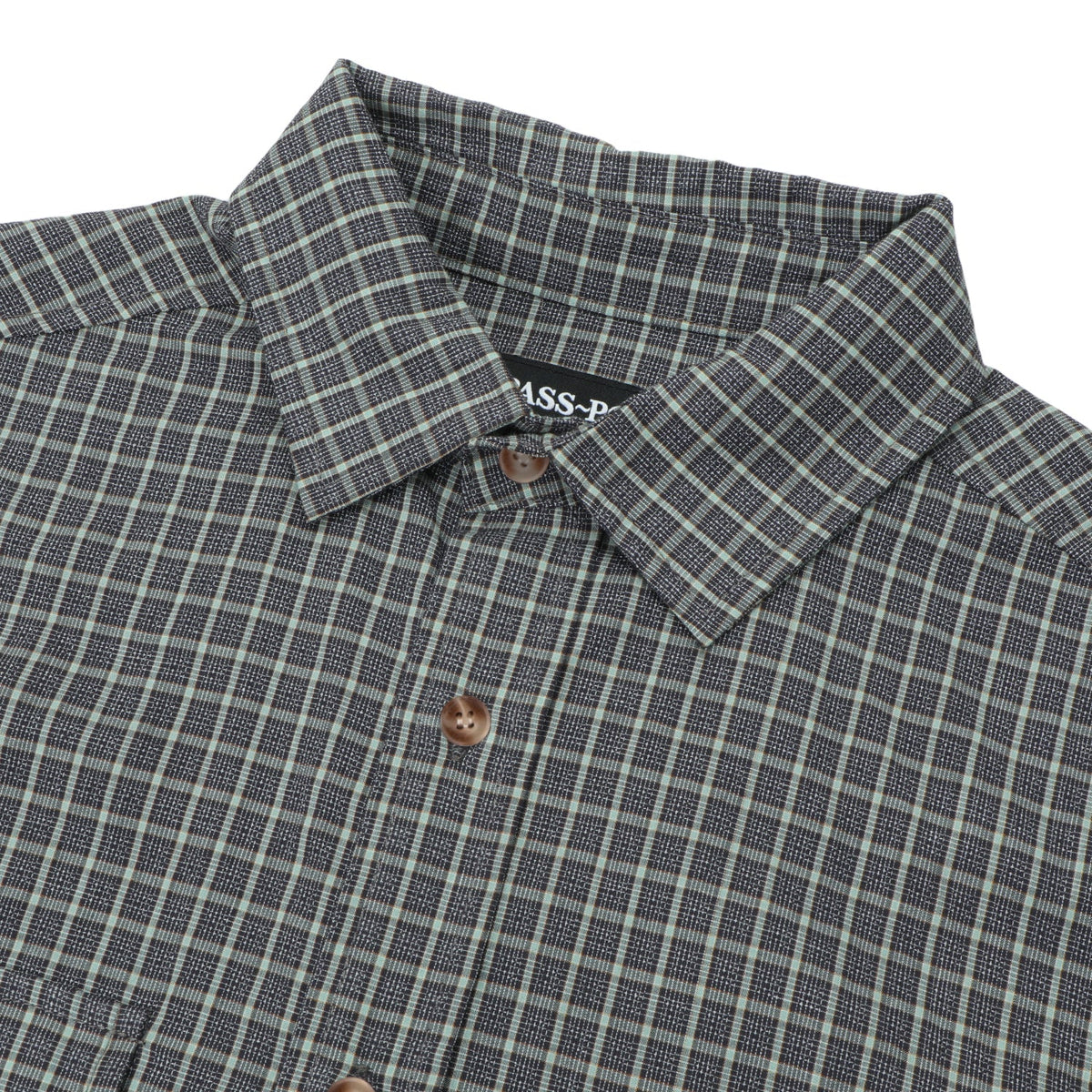 Pass-Port Workers Check Shirt Short-Sleeve Grey