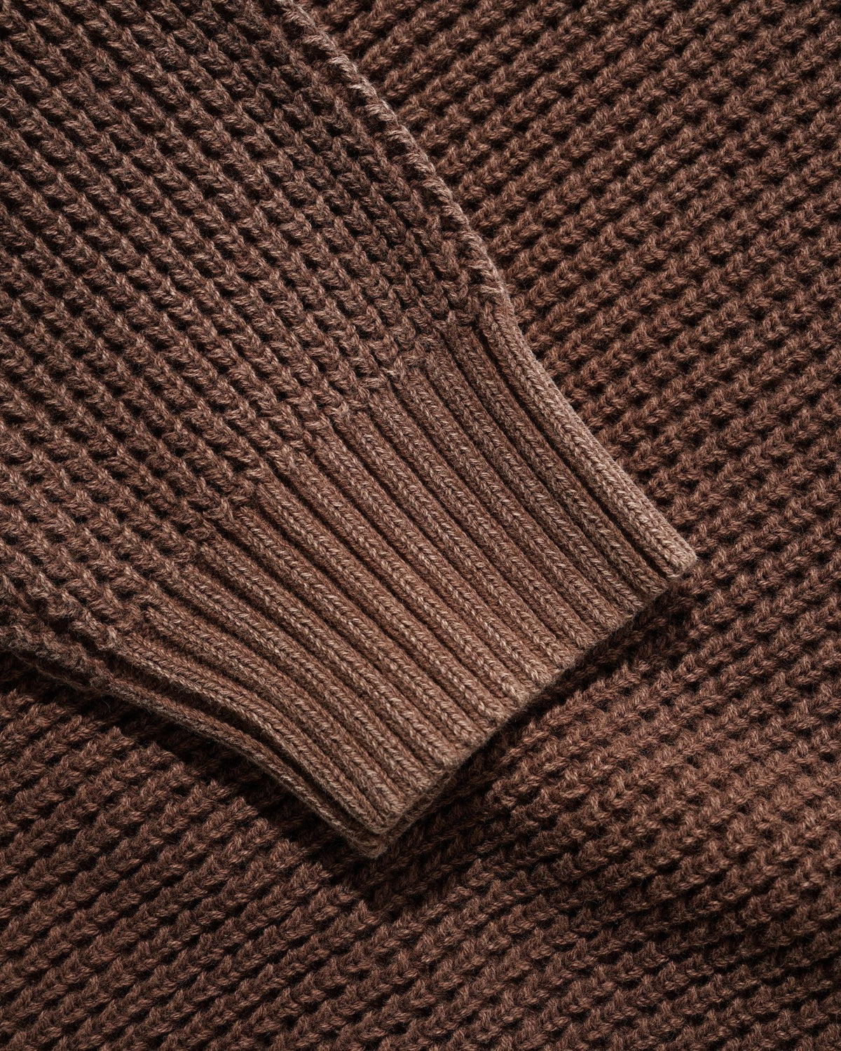 Butter Distressed Waffle Knit Sweater Washed Bark