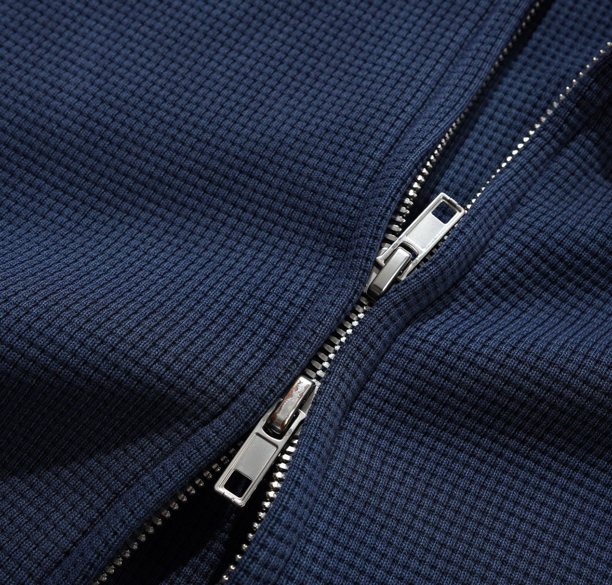 Butter Waffle Zip-Thru Hood Navy Overdye