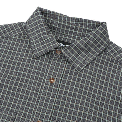 Pass-Port Workers Check Shirt Short-Sleeve Grey