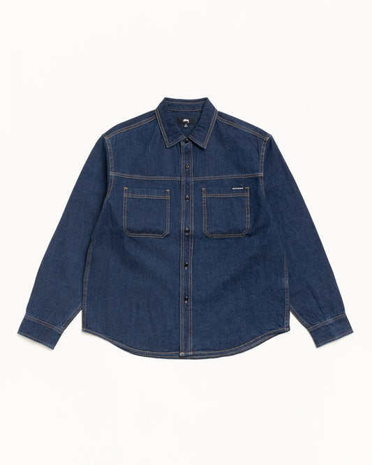 Stüssy Work Denim Shirt: Dark Denim
