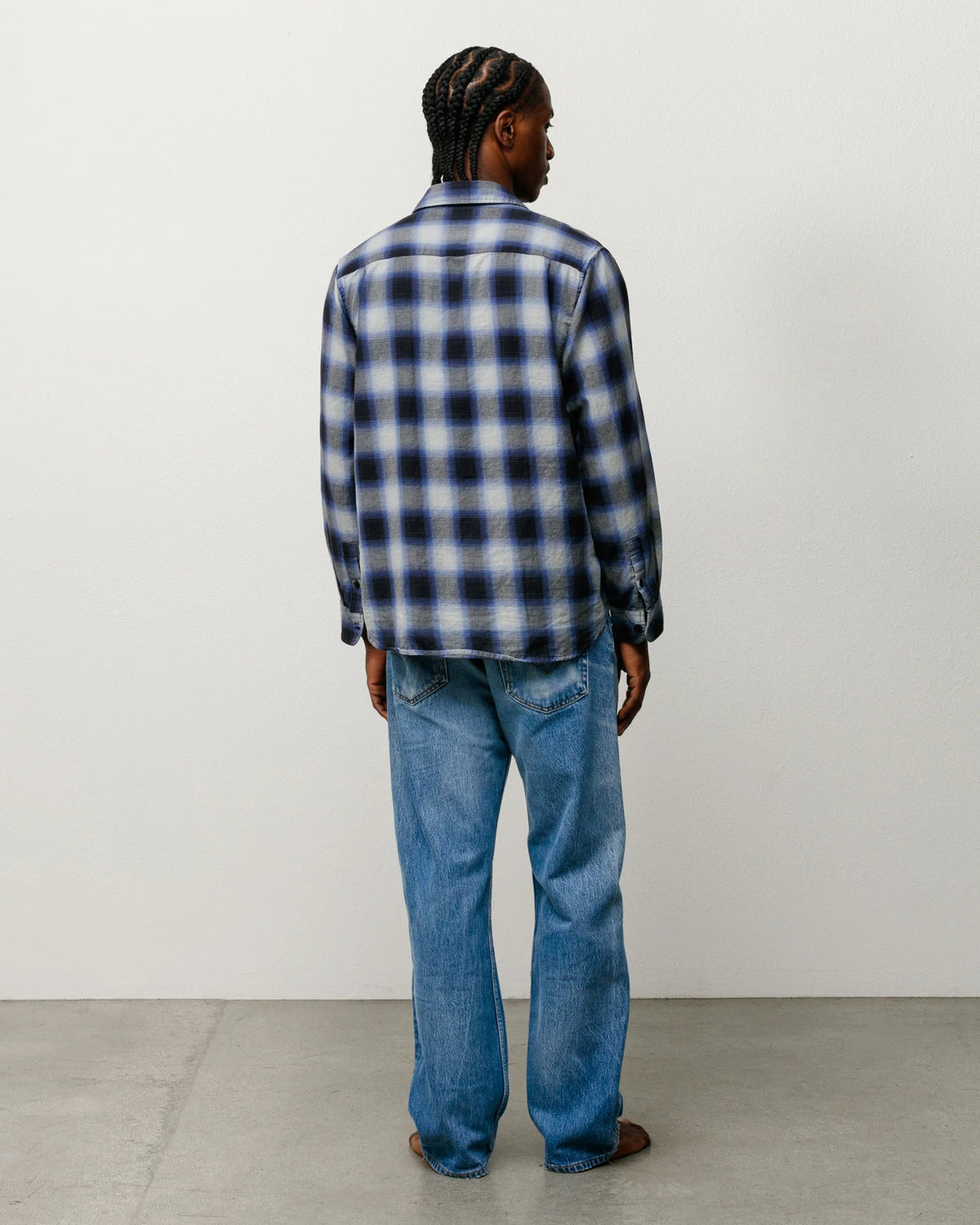 Stüssy Beach Ombre Plaid Shirt Black