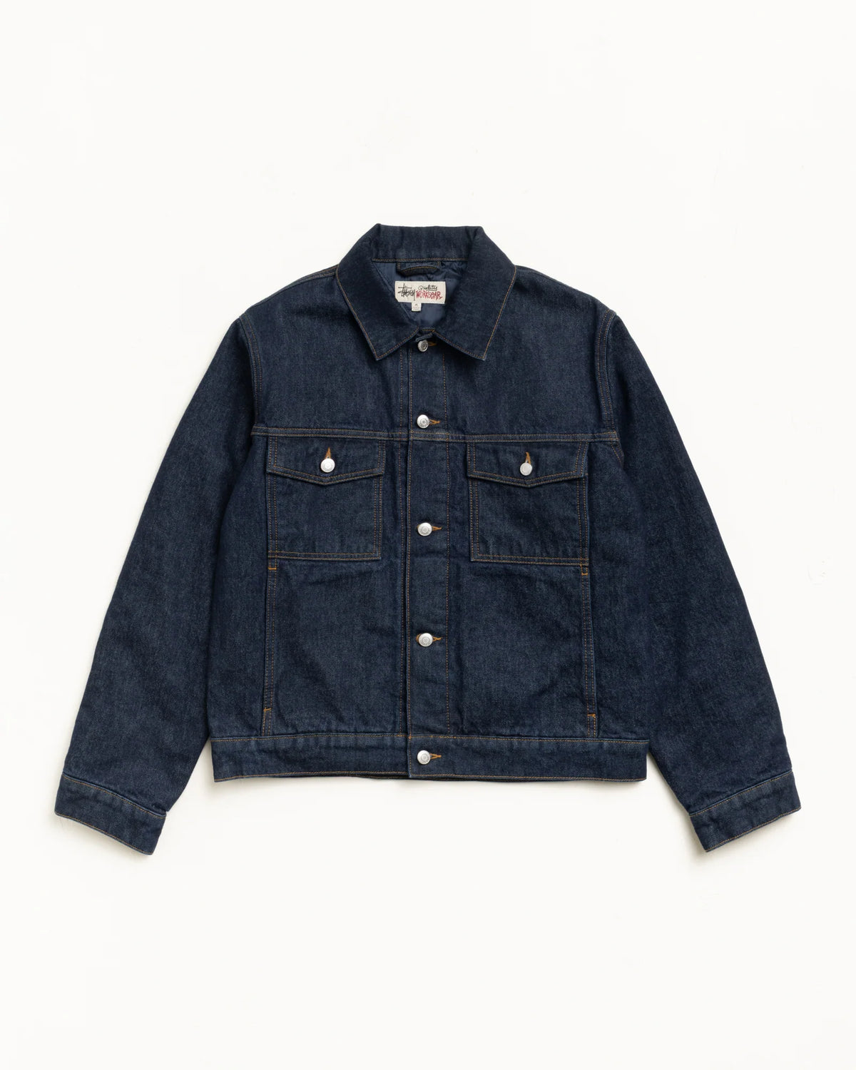 Stüssy Lined Denim Trucker Jacket: Rinsed Indigo