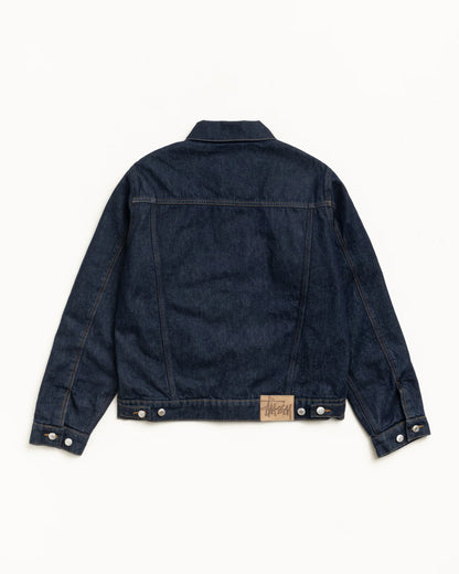Stüssy Lined Denim Trucker Jacket: Rinsed Indigo