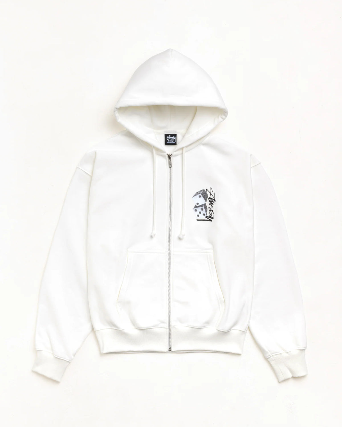 Stüssy Tall Dice Zip Hood: White