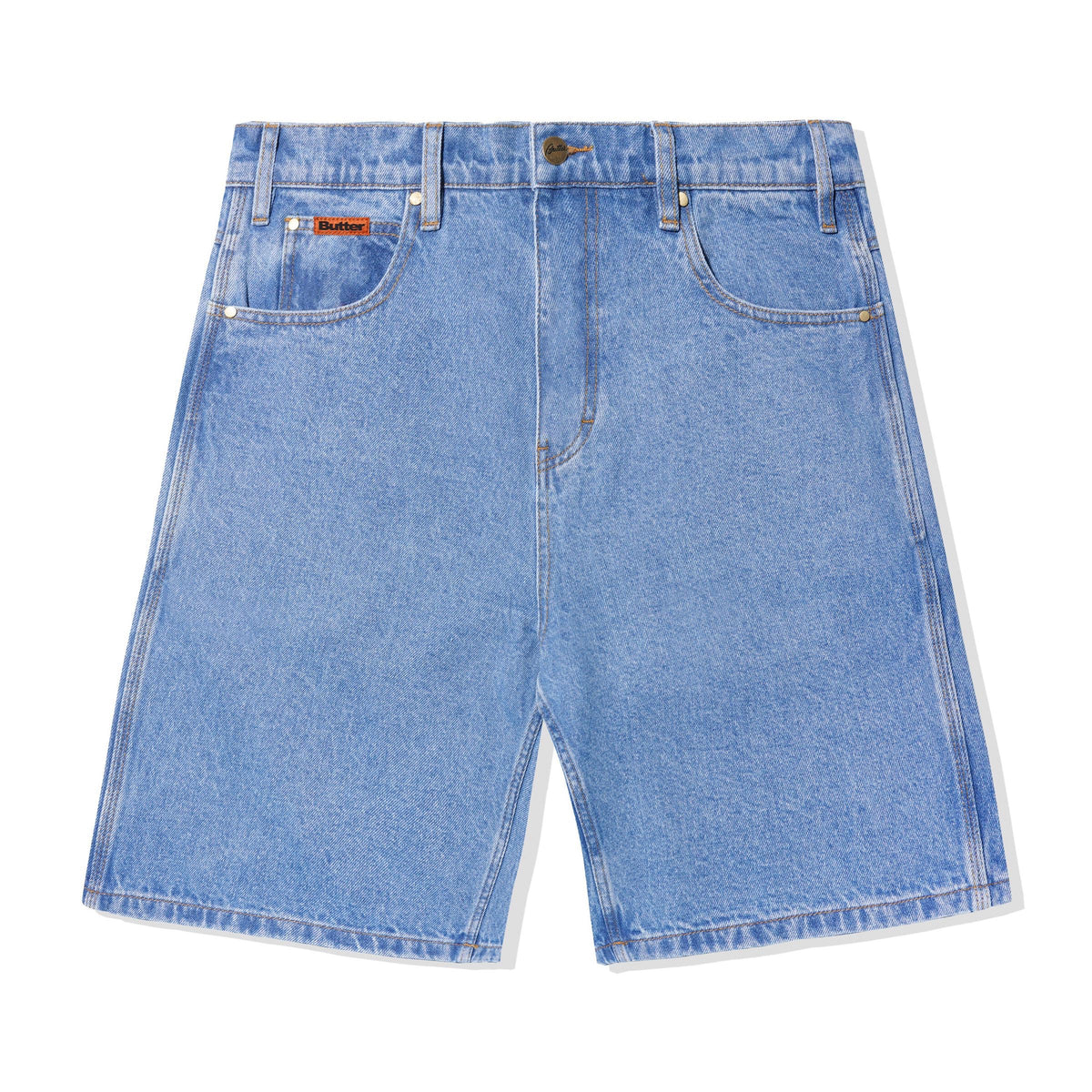 Butter Baggy Denim Shorts: Washed Indigo