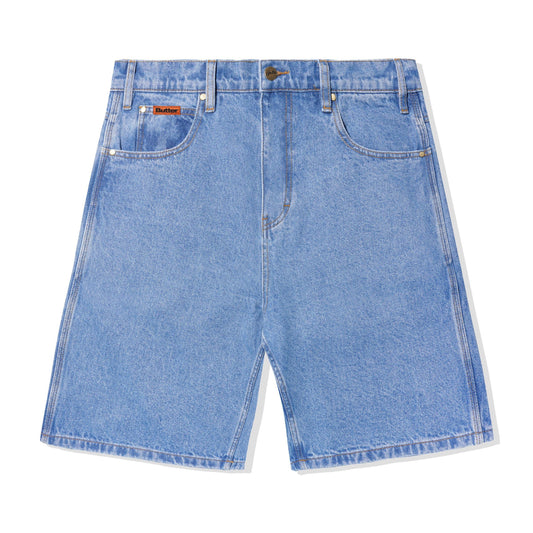 Butter Baggy Denim Shorts: Washed Indigo