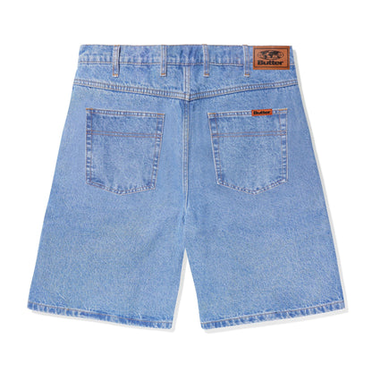 Butter Baggy Denim Shorts: Washed Indigo