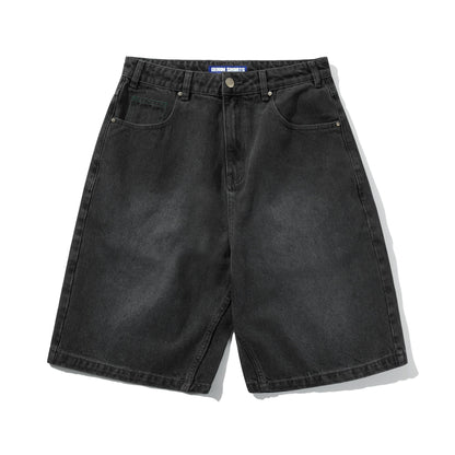 Butter Garage Denim Shorts: Faded Black