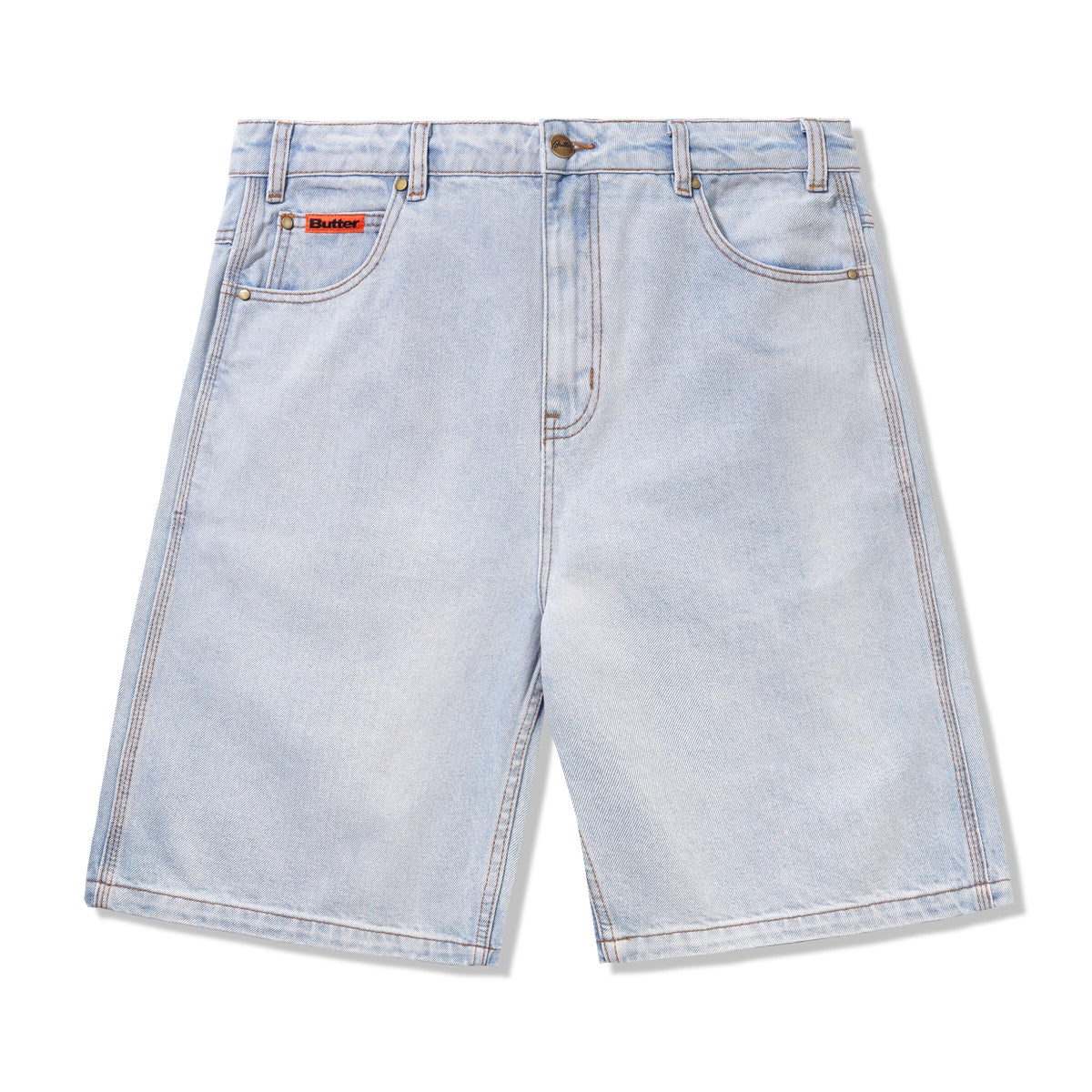 Butter Baggy Denim Shorts: Light Blue