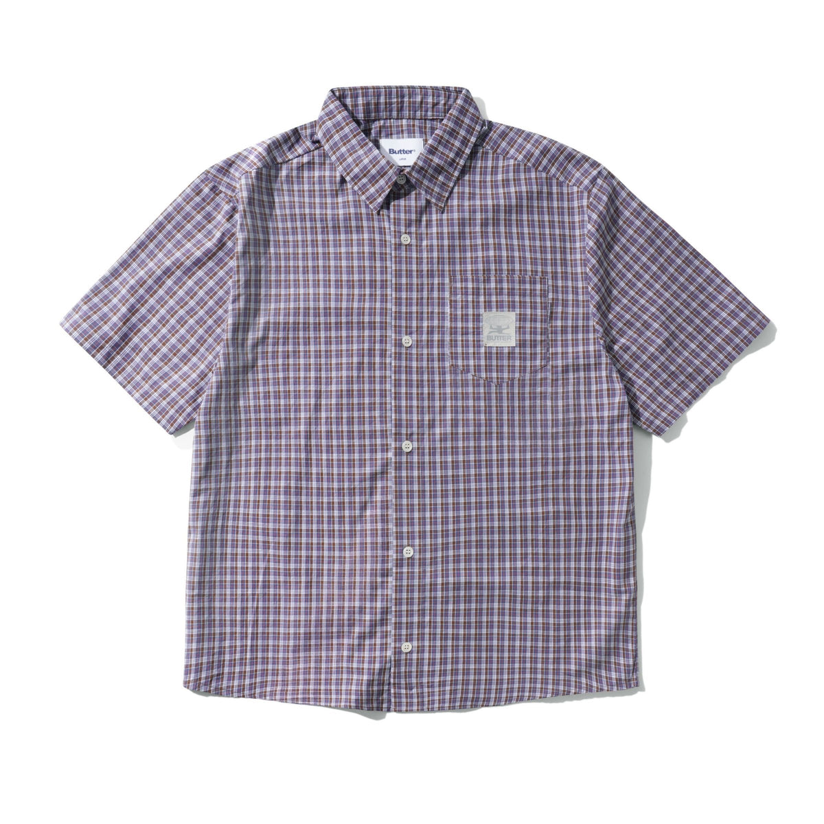 Butter Equipment S/S Shirt Navy/Brown