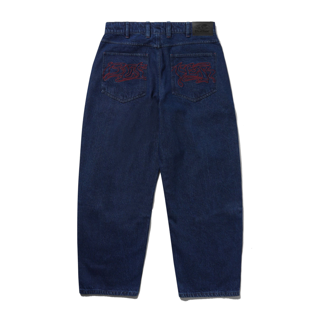Butter Drummer Baggy Denim Jeans: Raw Dark Indigo