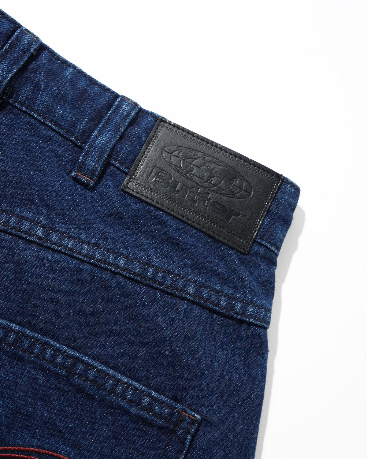 Butter Drummer Baggy Denim Jeans: Raw Dark Indigo