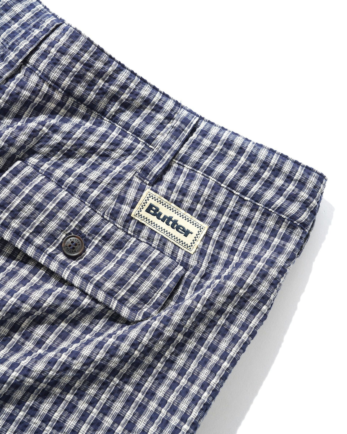 Butter Plaid Shorts Navy