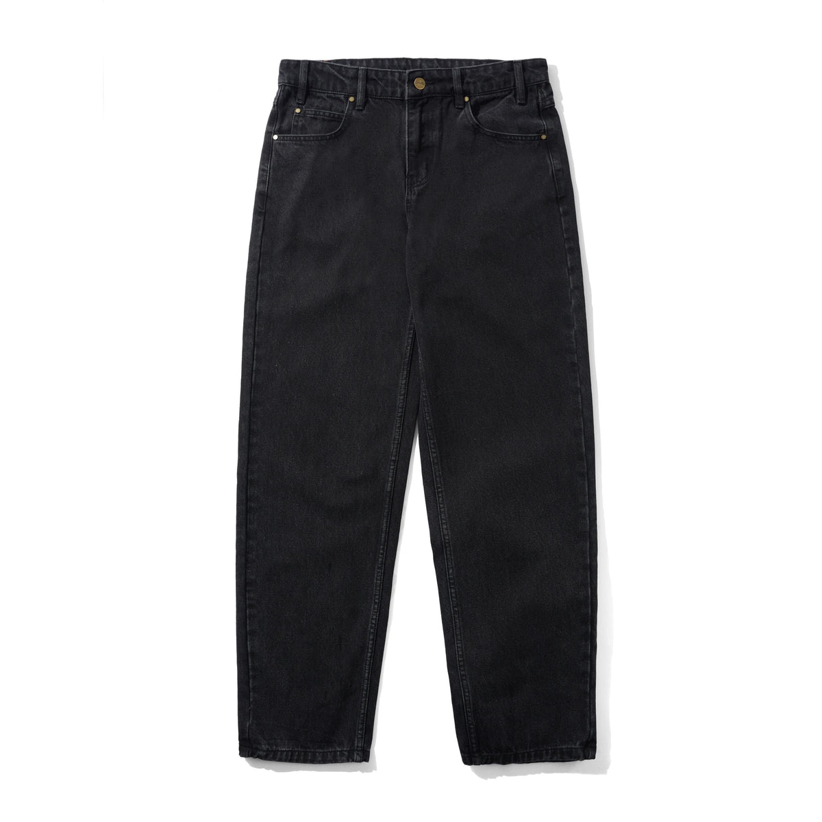 Butter Straight Leg Denim Jeans: Washed Black