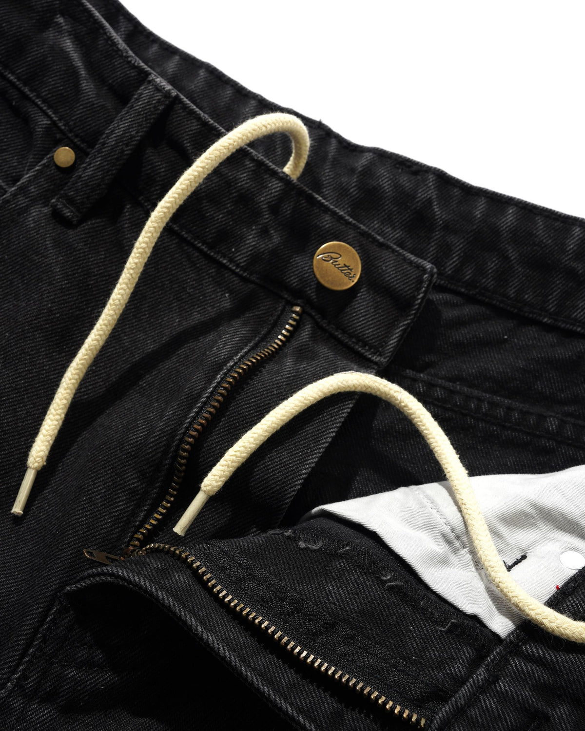 Butter Straight Leg Denim Jeans: Washed Black