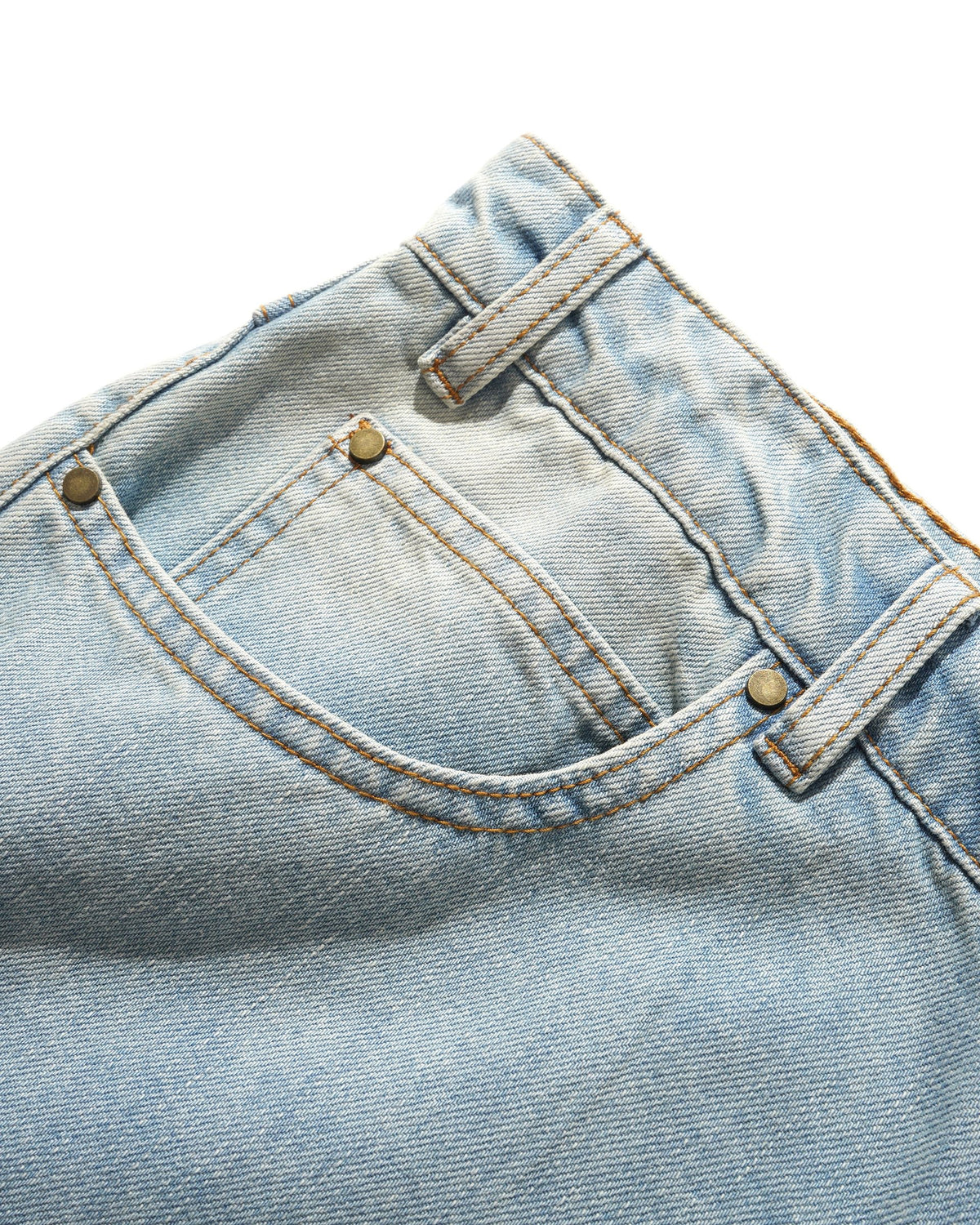 Butter Straight Leg Denim Jeans: Distressed Light Blue