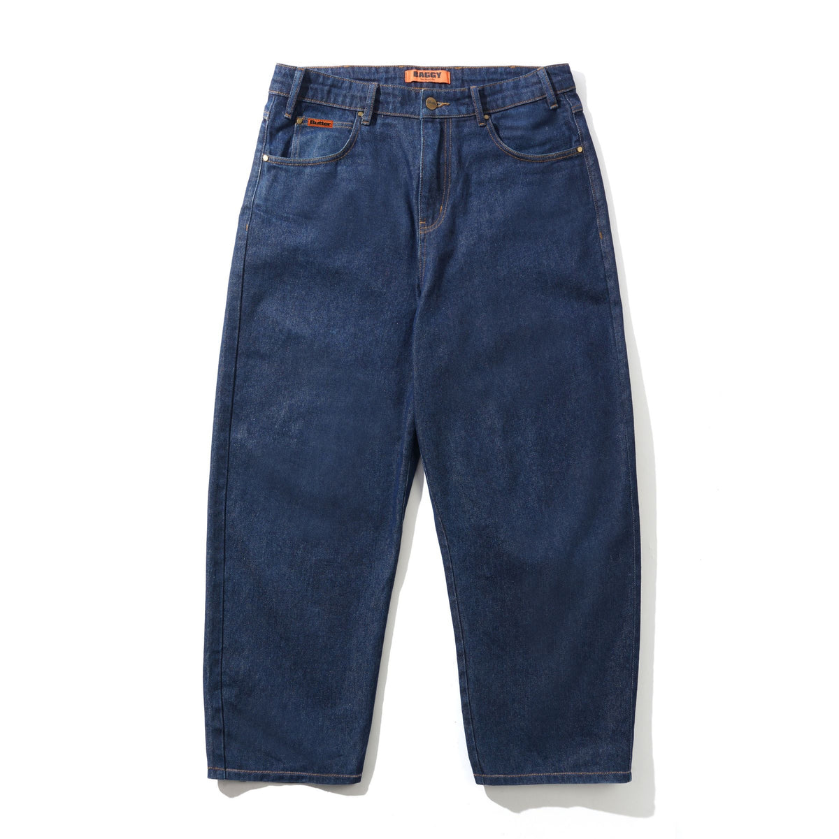 Butter Baggy Denim Jeans: Dark Indigo