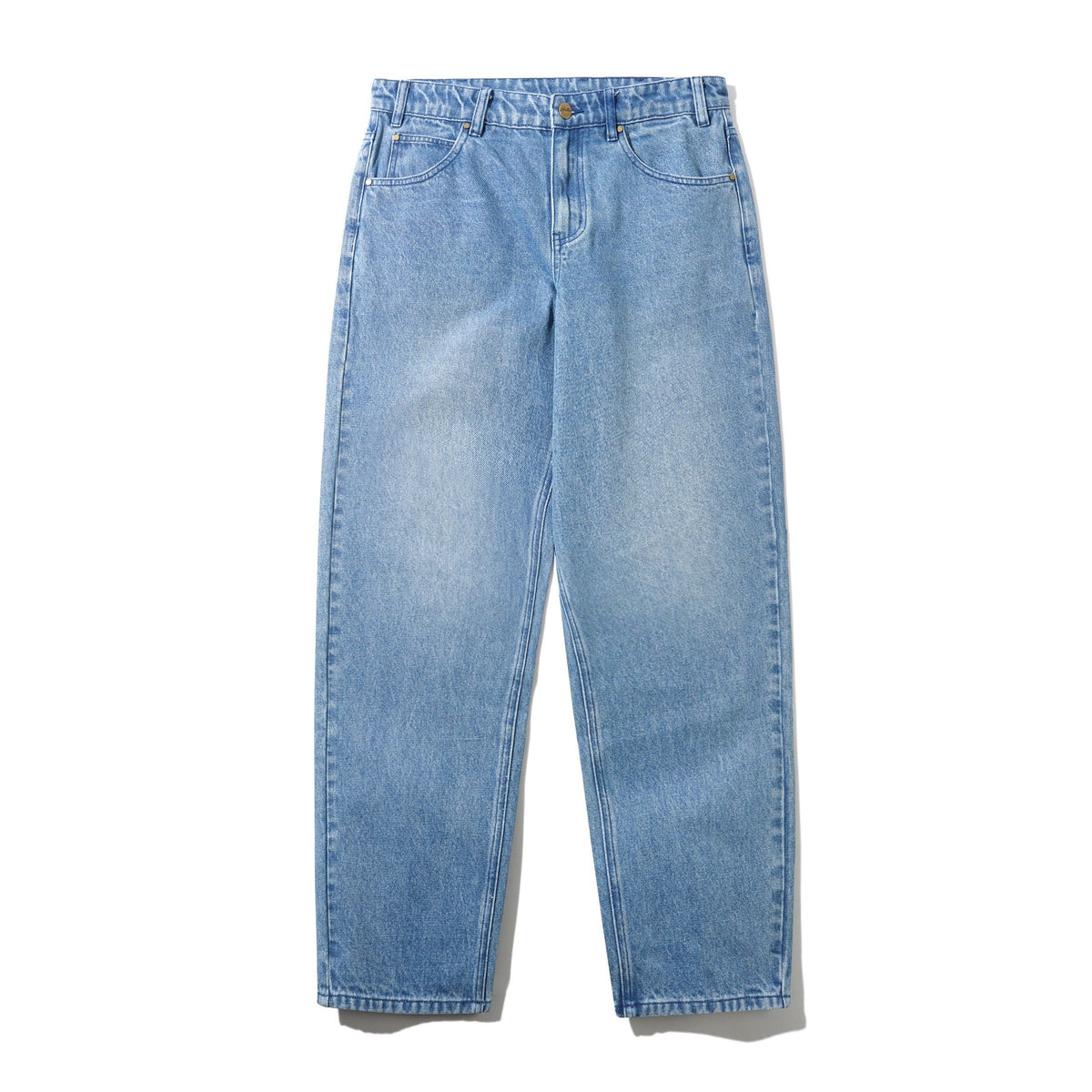 Butter Straight Leg Denim Jeans: Distressed Indigo