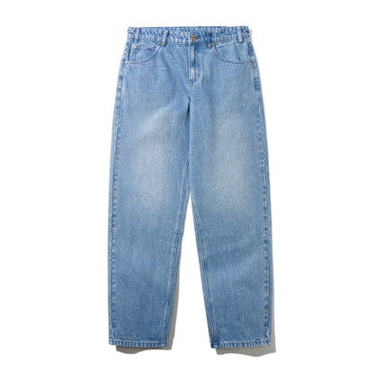 Butter Straight Leg Denim Jeans: Distressed Indigo