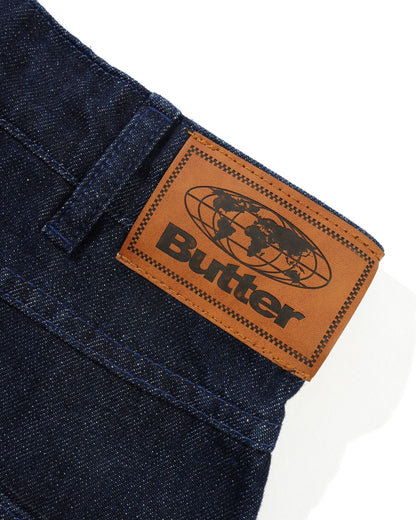 Butter Straight Leg Denim Jeans: Dark Indigo