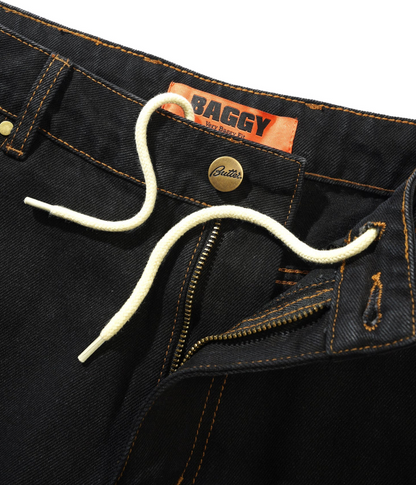 Butter Baggy Denim Jeans: Washed Black