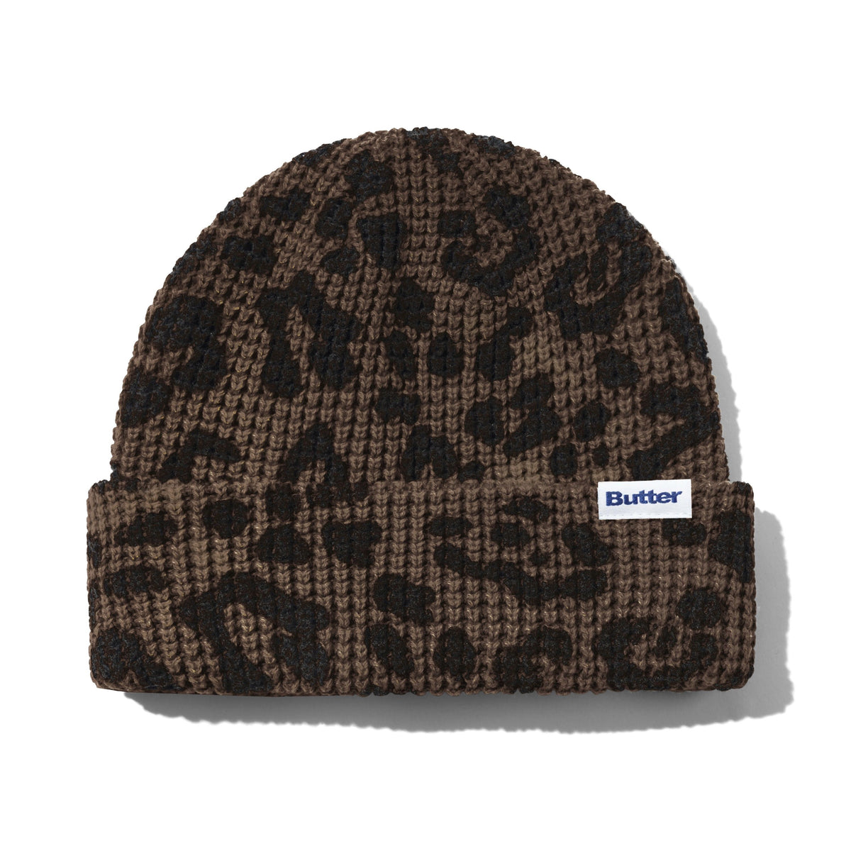 Butter Distress Waffle Beanie Leopard