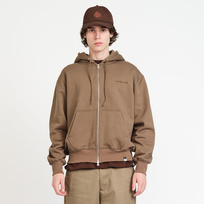Last Resort Zip Hoodie Script Logo: Khaki Beige