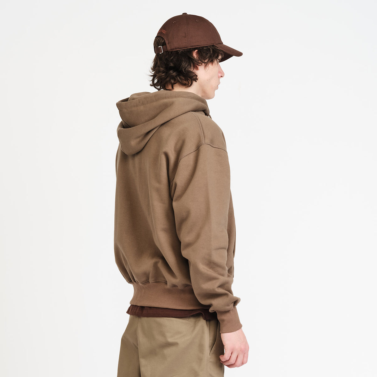 Last Resort Zip Hoodie Script Logo: Khaki Beige