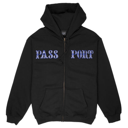 Pass-Port Glint Zip Hoodie: Black
