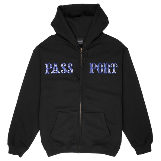 Pass-Port Glint Zip Hoodie: Black