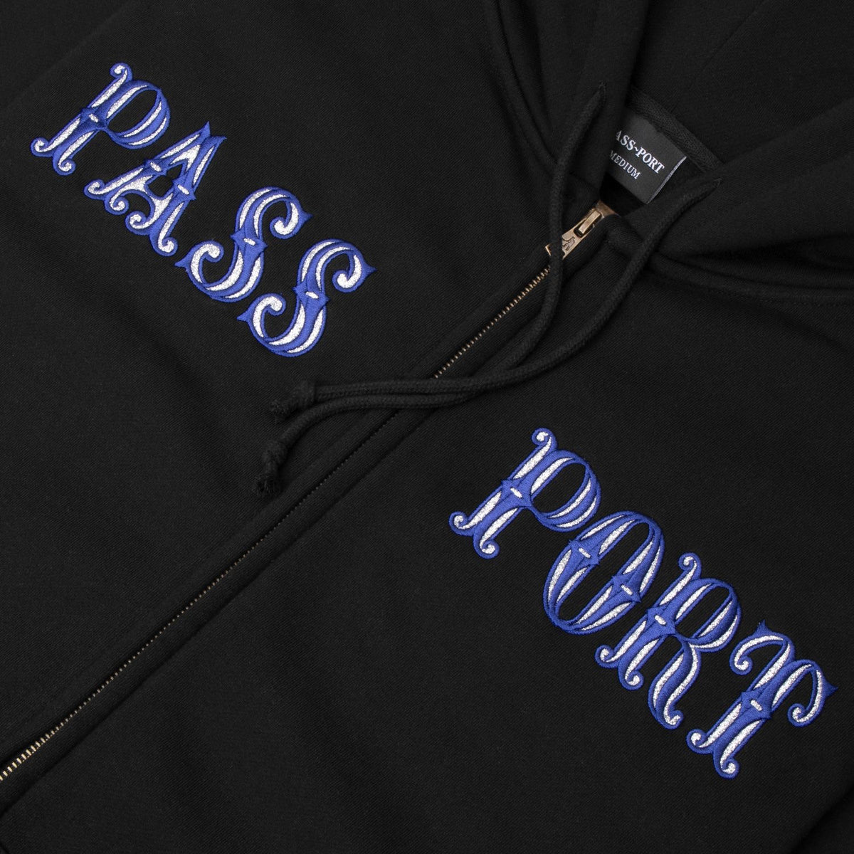 Pass-Port Glint Zip Hoodie: Black
