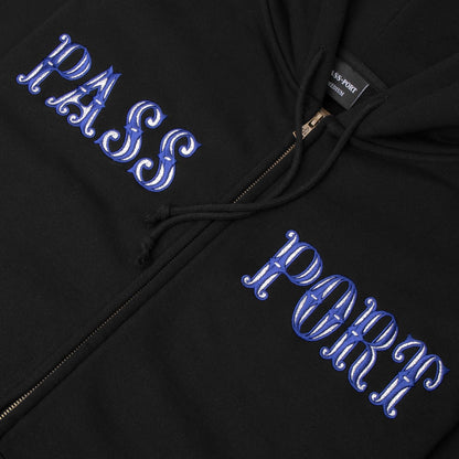 Pass-Port Glint Zip Hoodie: Black
