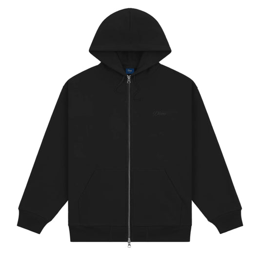 Dime Cursive Zip Hoodie Black