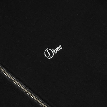 Dime Cursive Small Logo Zip Hoodie Black