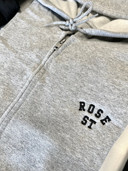 Rose Street Arc Logo Zip Hoodie: Grey