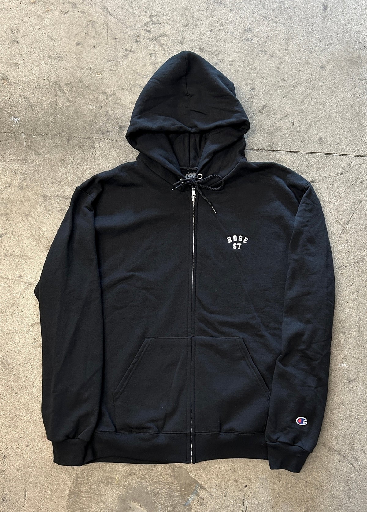 Rose Street Arc Logo Champion Zip Hoodie Black
