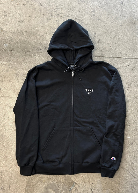Rose Street Arc Logo Champion Zip Hoodie Black