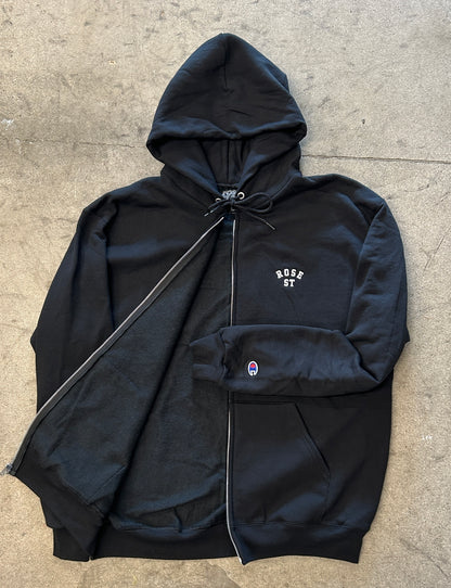 Rose Street Arc Logo Champion Zip Hoodie Black