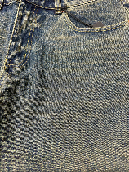 Frog Five Pocket Denim Pants: Green Wash