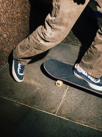 Last Resort VM001 Suede Lo: Steel Blue/Off White/White