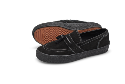 Last Resort VM005 Loafer Suede: Black/Black/White Stitch