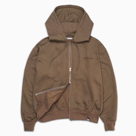 Last Resort Zip Hoodie Script Logo: Khaki Beige