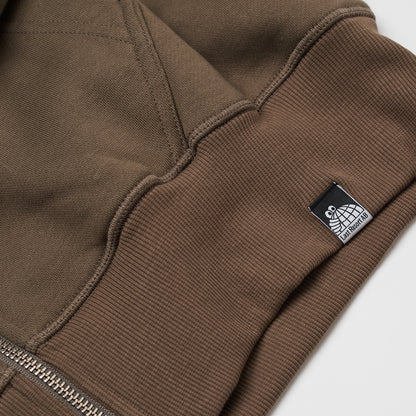 Last Resort Zip Hoodie Script Logo: Khaki Beige