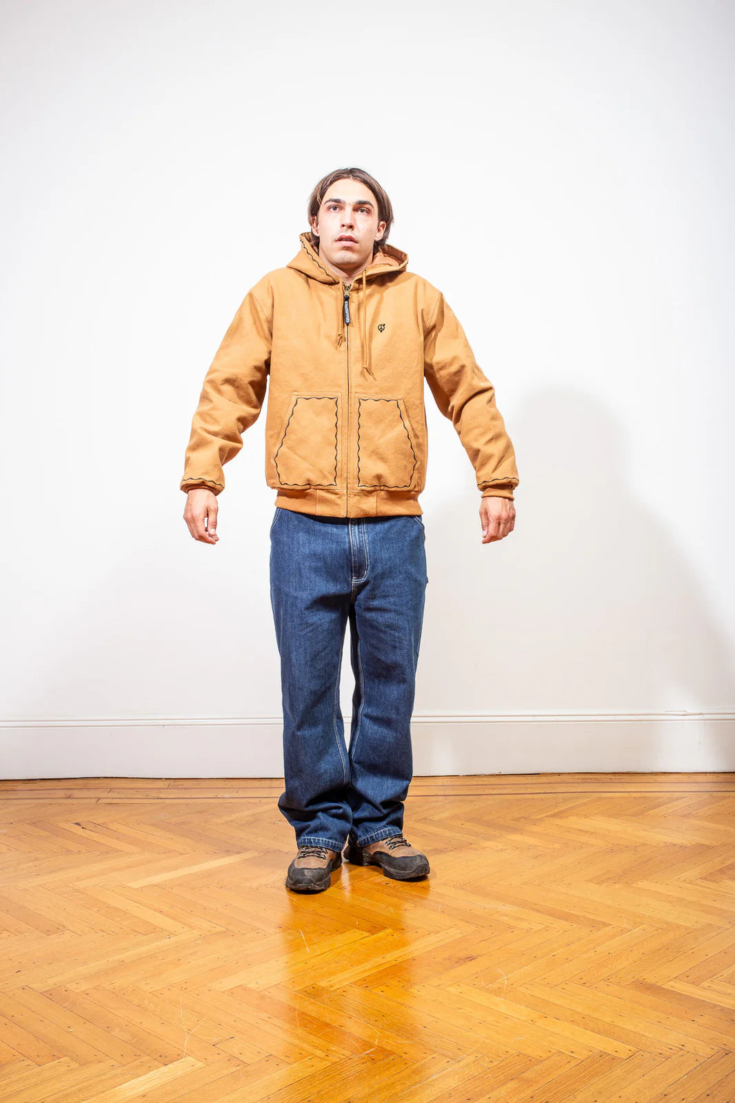 Sexhippies Welder's Stitch Heavyweight Canvas Jacket Work Wear Brown