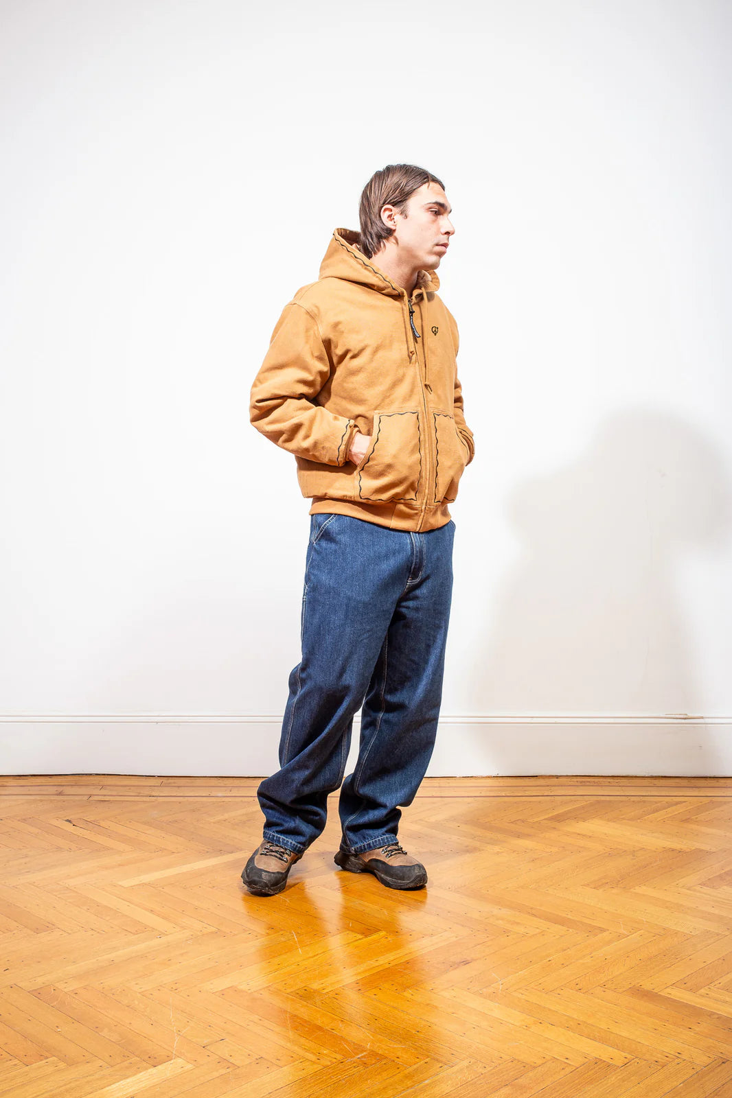 Sexhippies Welder's Stitch Heavyweight Canvas Jacket Work Wear Brown
