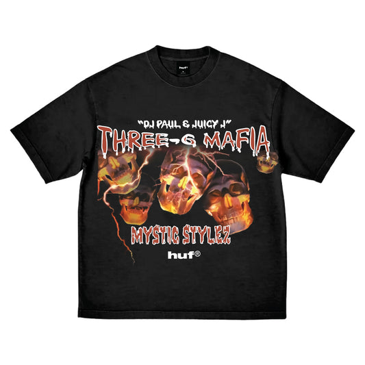 Huf X Three 6 Mafia Mystic Styles Tee Black