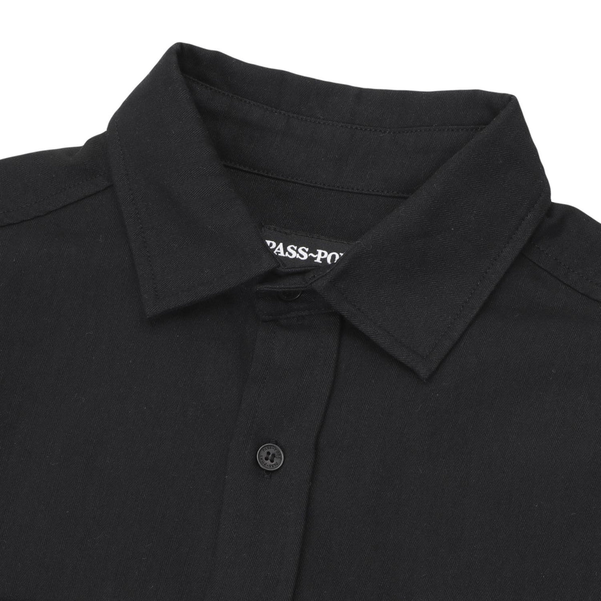 Pass-Port Ovalit Herringbone Short-sleeve Shirt Black