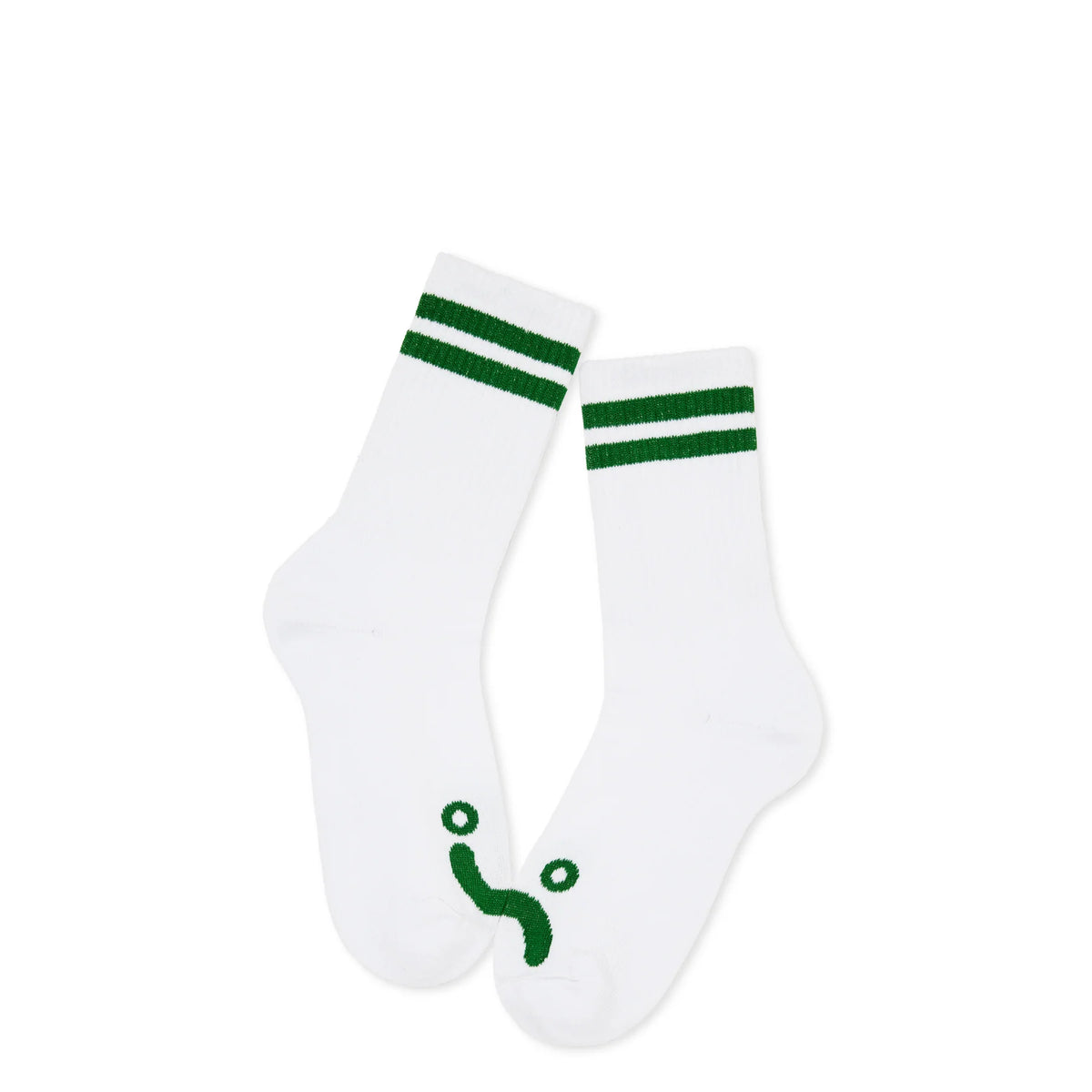 Polar Happy Sad Socks: White/Green