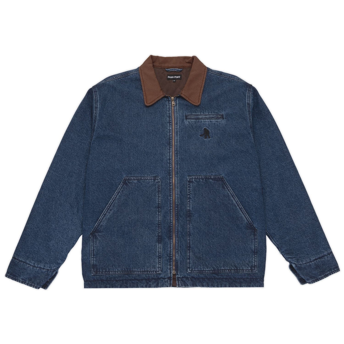 Pass-Port Recycled Denim Packers Jacket: Washed Dark Indigo